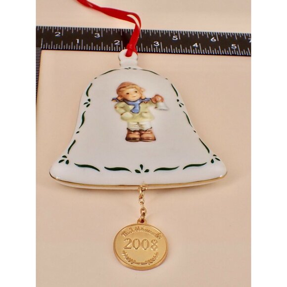 2008 Ceramic Hummel Bell Ornament Little Girl Holding Bell - Picture 1 of 1